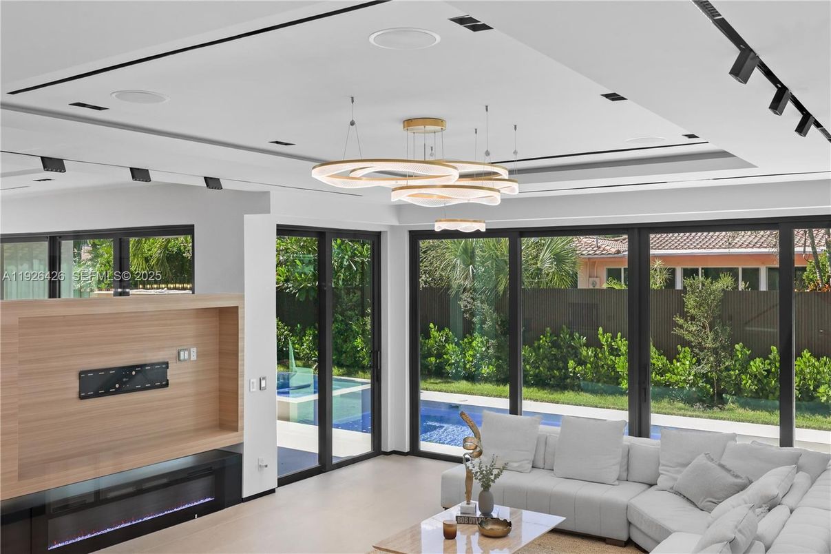 Interior, Living room, Pendant Lights, Wooden Walls