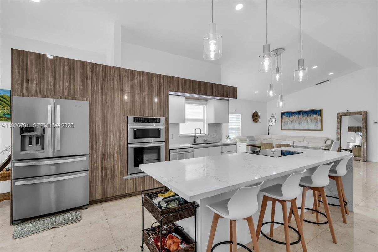 Interior, Kitchen, Pendant Lights, Recessed Lighting, Stainless Steel Appliances