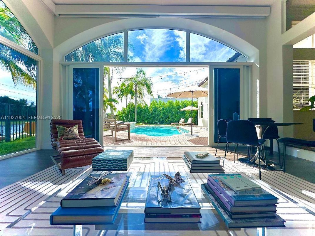 Interior, Pool, Sun Room, Wood Texture Flooring