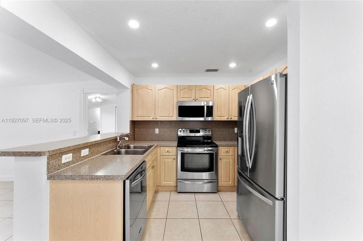 Interior, Kitchen, Recessed Lighting, Stainless Steel Appliances