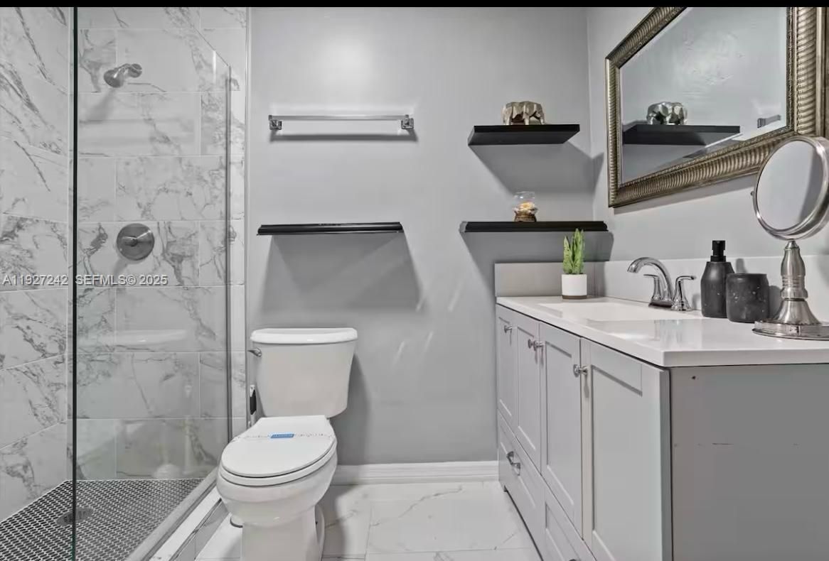 Bathroom, Glass Shower, Interior, Marble, Marble Walls