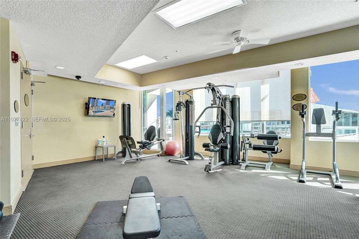 Fitness Equipment, Gym, Interior, Recessed Lighting
