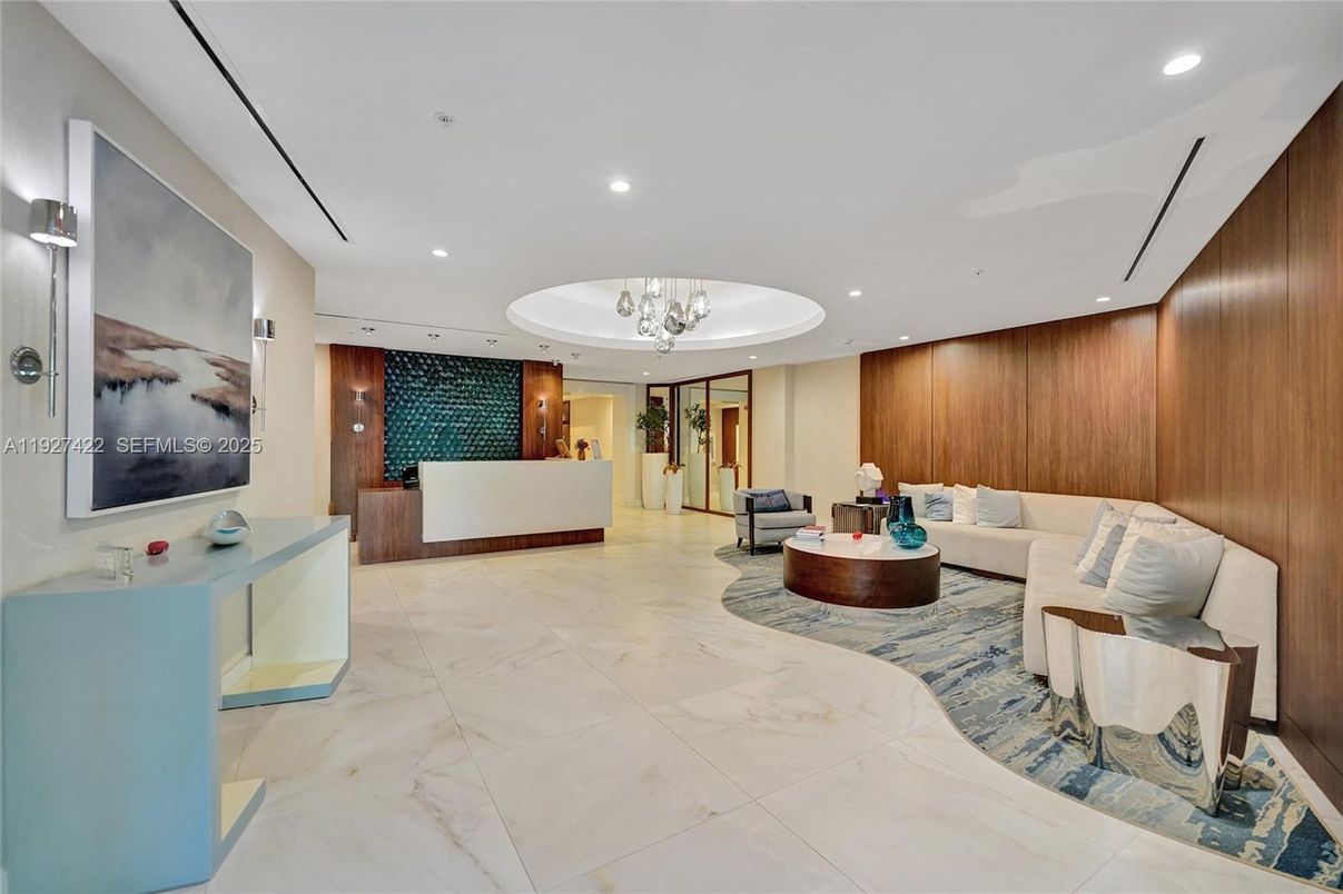 Interior, Living room, Marble, Recessed Lighting, Wooden Walls