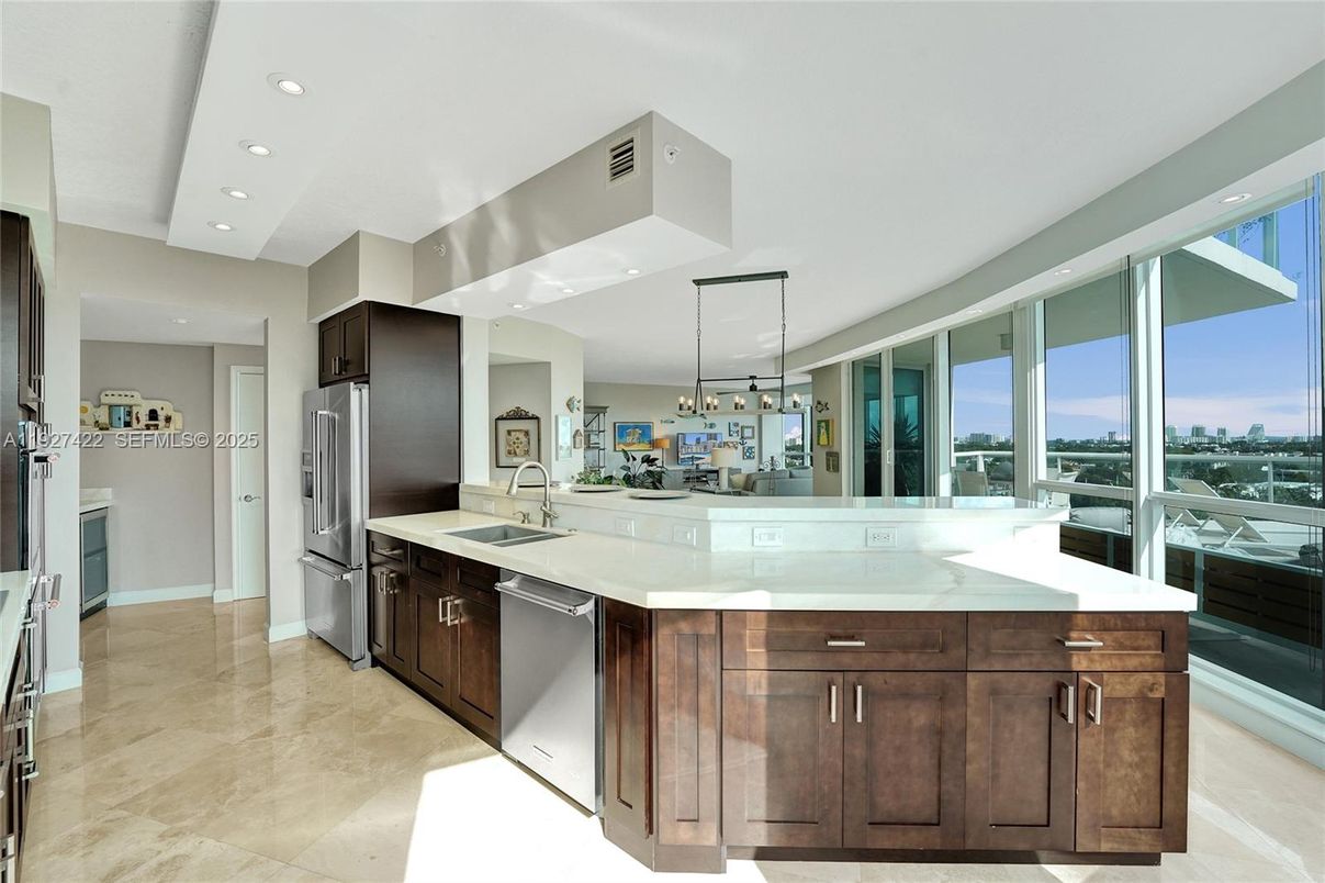 Interior, Kitchen, Pendant Lights, Recessed Lighting, Stainless Steel Appliances