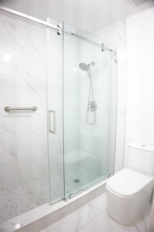 Bathroom, Glass Shower, Interior, Marble, Marble Walls