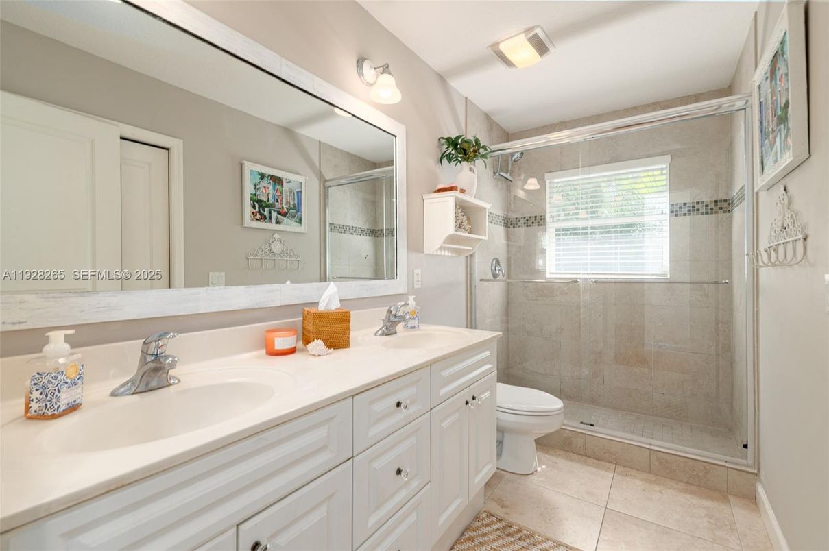 Bathroom, Dual Sink Vanities, Glass Shower, Interior