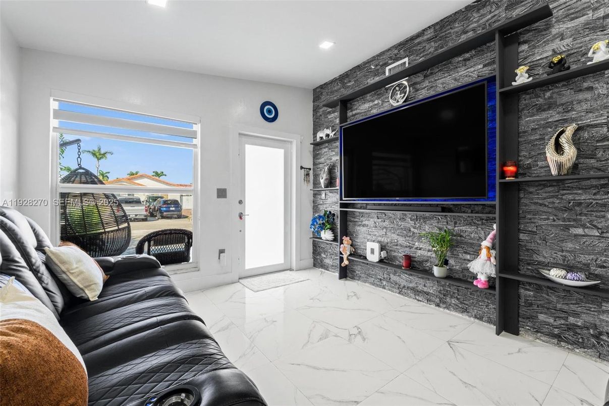 Interior, Living room, Marble, Recessed Lighting