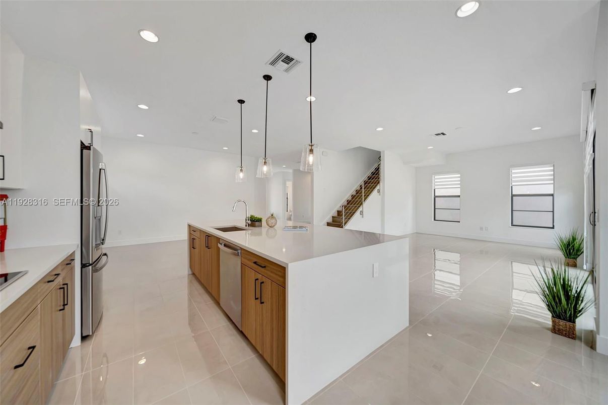 Interior, Kitchen, Pendant Lights, Recessed Lighting