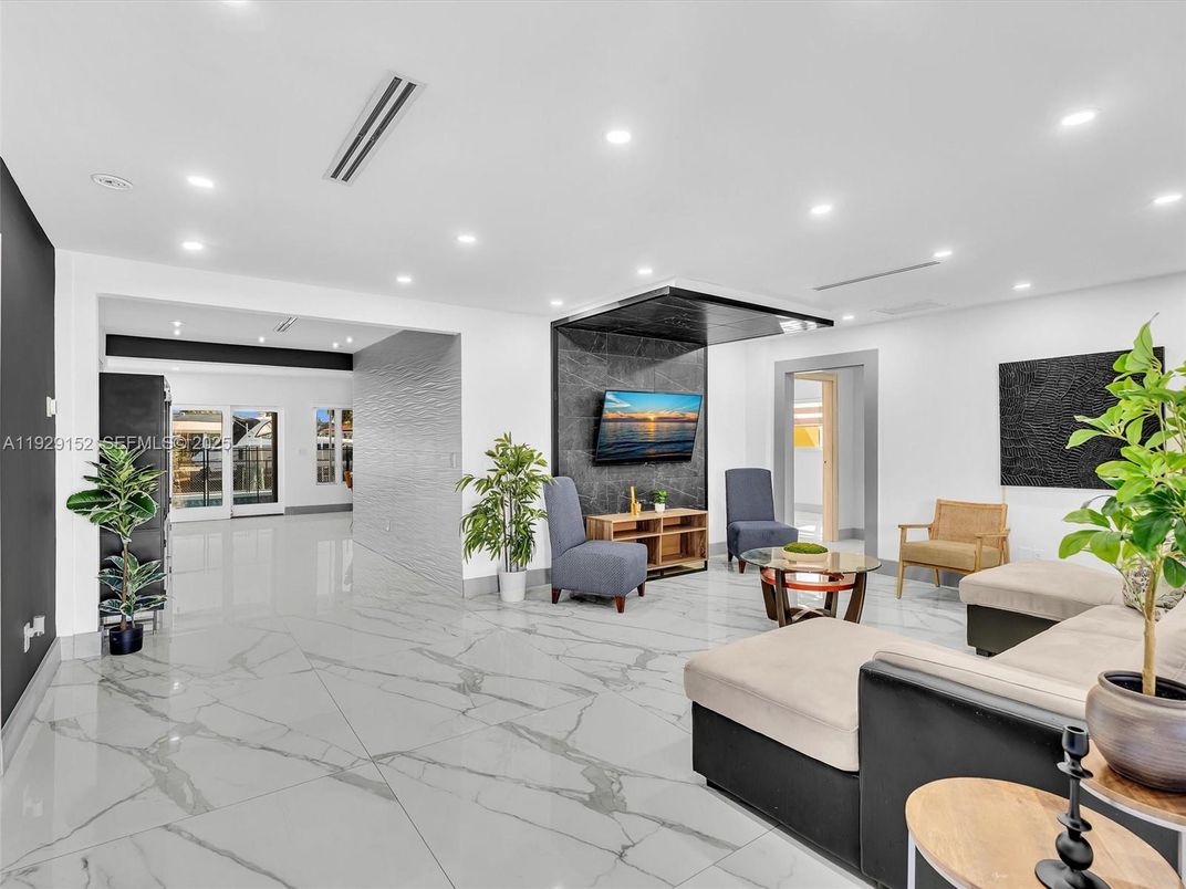 Interior, Living room, Marble, Recessed Lighting