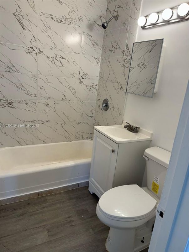 Bathroom, Interior, Marble Walls, Wood Texture Flooring