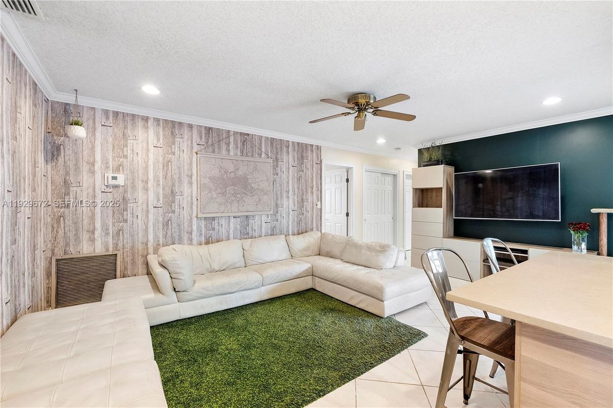 Interior, Living room, Recessed Lighting, Wooden Walls