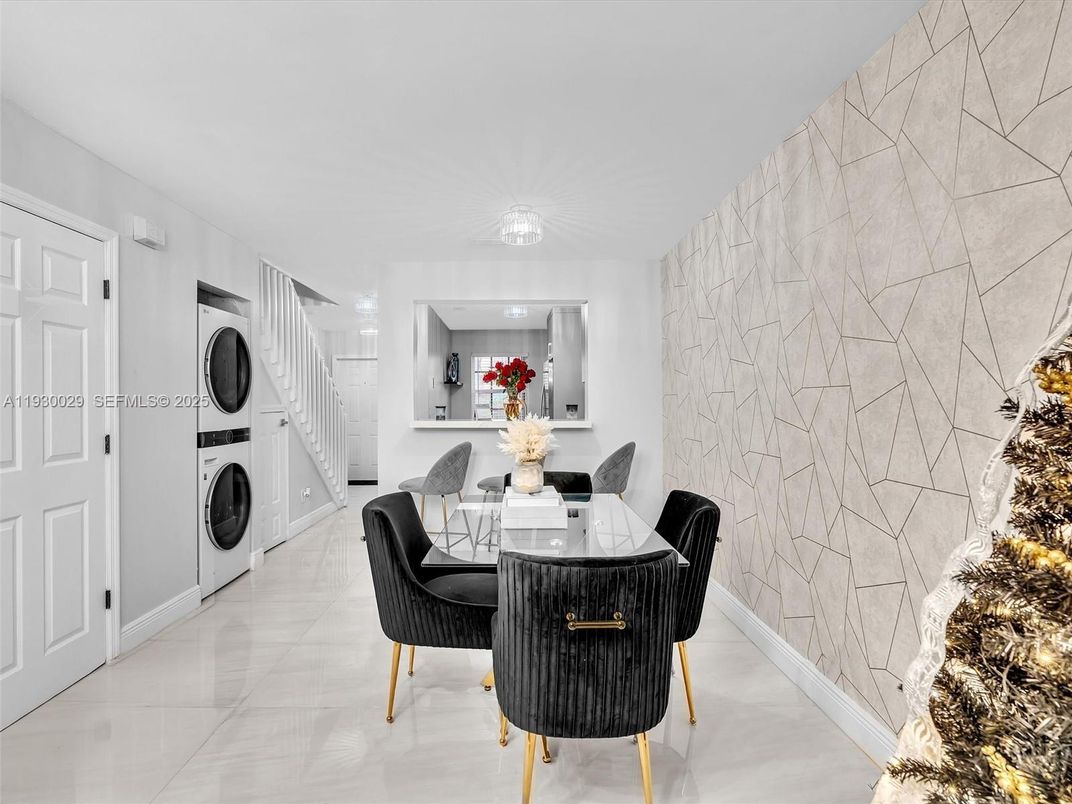 Dining room, Interior, Recessed Lighting, Stone Walls