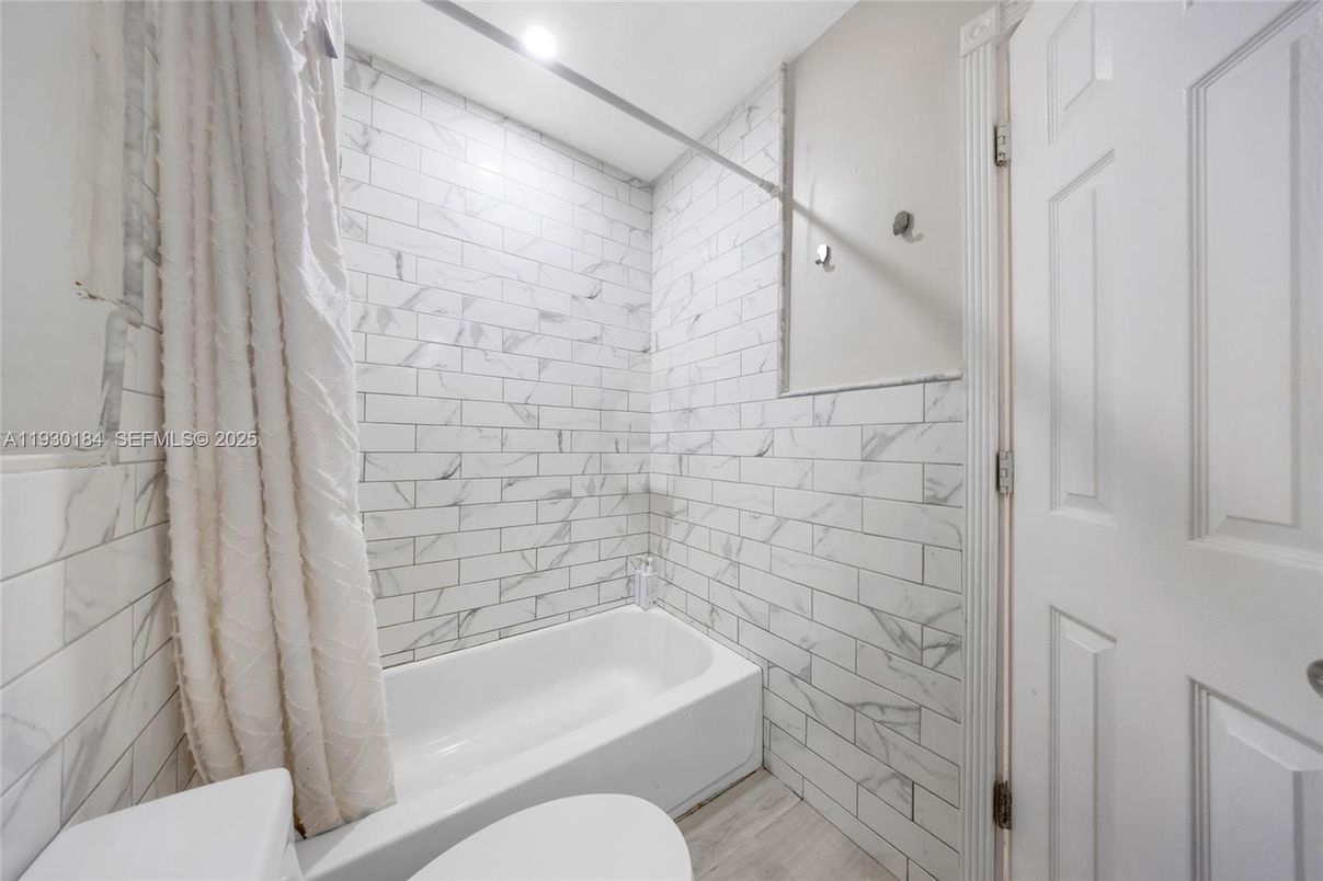 Bathroom, Interior, Marble Walls, Recessed Lighting, Wood Texture Flooring