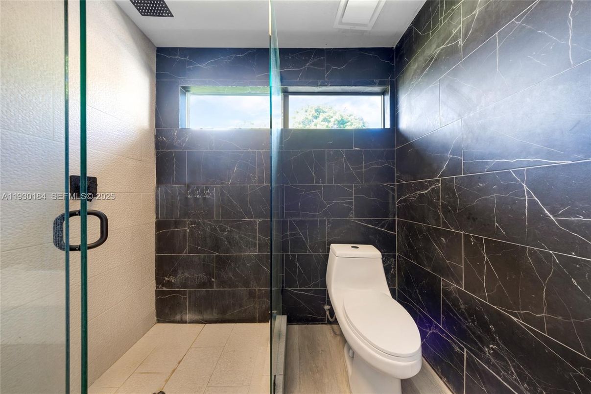 Bathroom, Glass Shower, Interior, Marble Walls