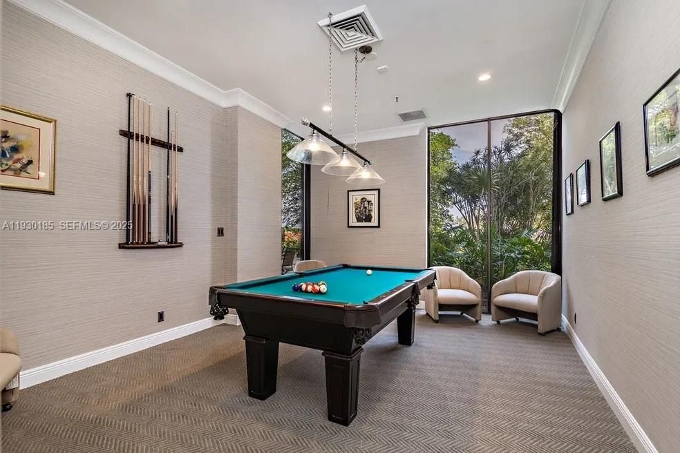 Billiard Table, Game Room, Interior, Pendant Lights, Recessed Lighting