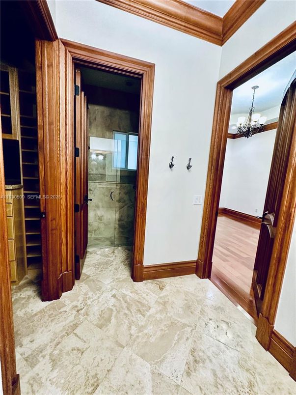 Bathroom, Chandelier, Interior