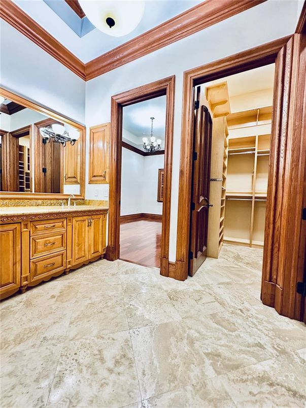 Chandelier, Empty room, Interior