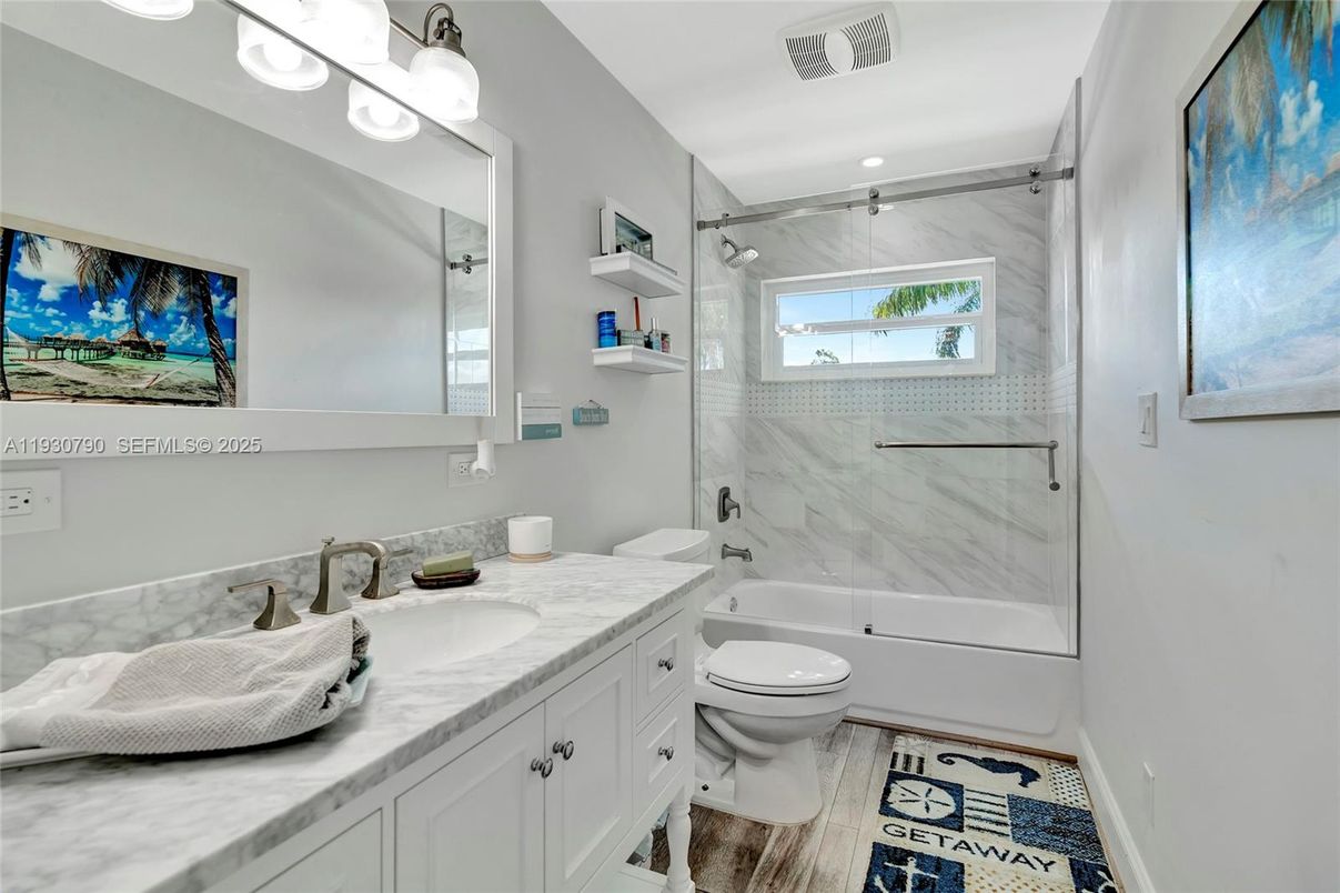 Bathroom, Dual Sink Vanities, Glass Shower, Interior, Marble Walls