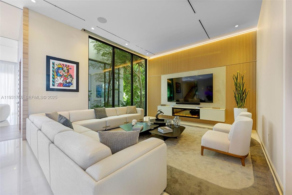 Interior, Living room, Recessed Lighting