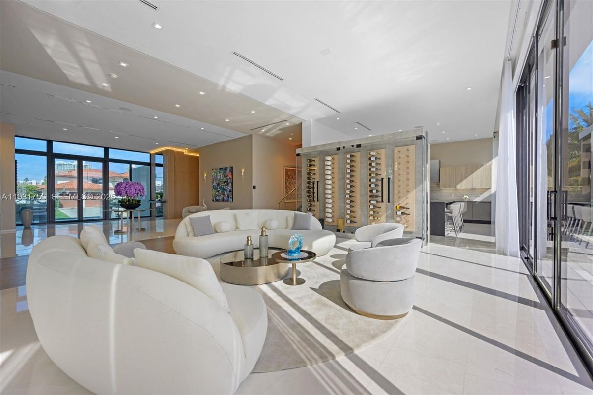 Interior, Living room, Recessed Lighting, Wine Storage