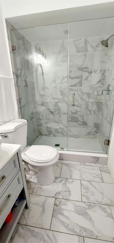 Bathroom, Glass Shower, Interior, Marble, Marble Walls