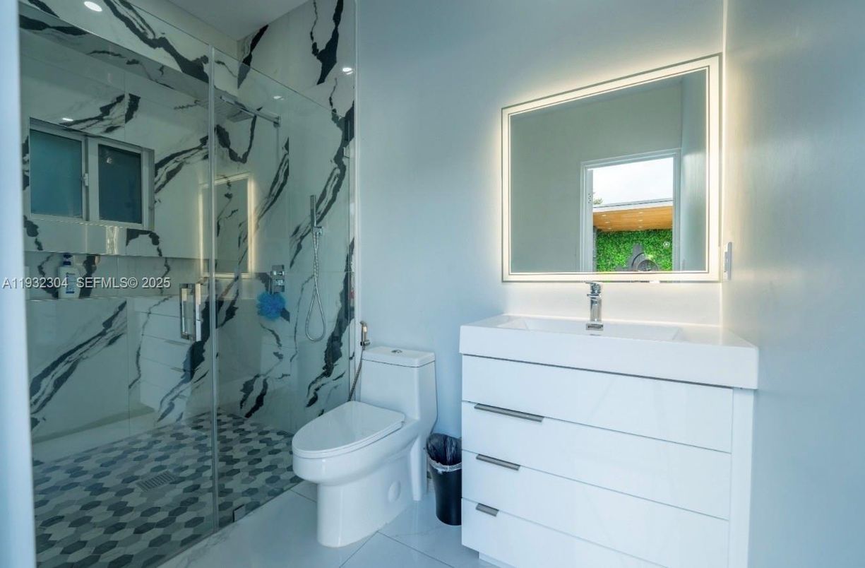 Bathroom, Glass Shower, Interior, Marble Walls