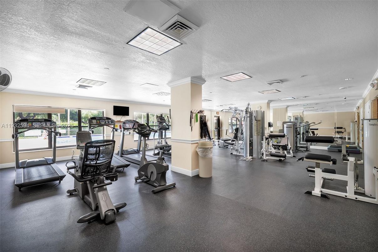 Fitness Equipment, Gym, Interior, Recessed Lighting