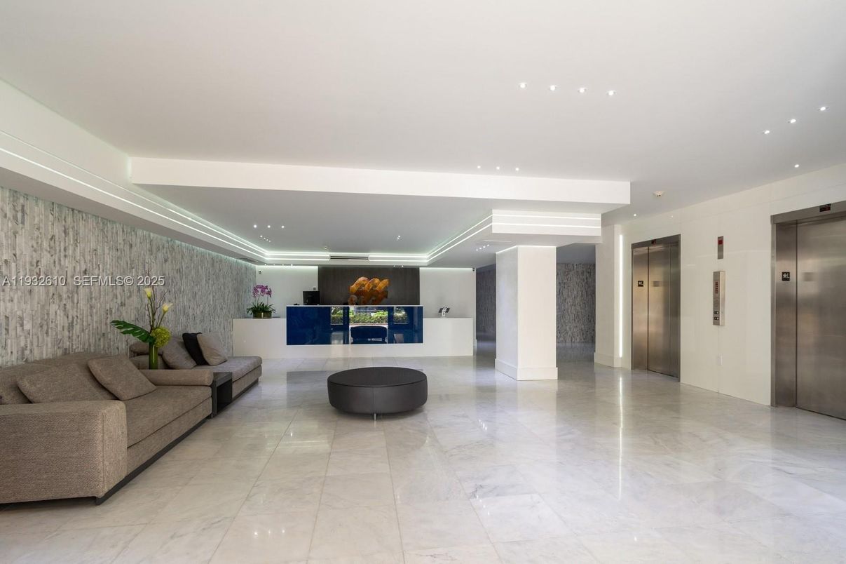 Elevator, Interior, Marble, Recessed Lighting