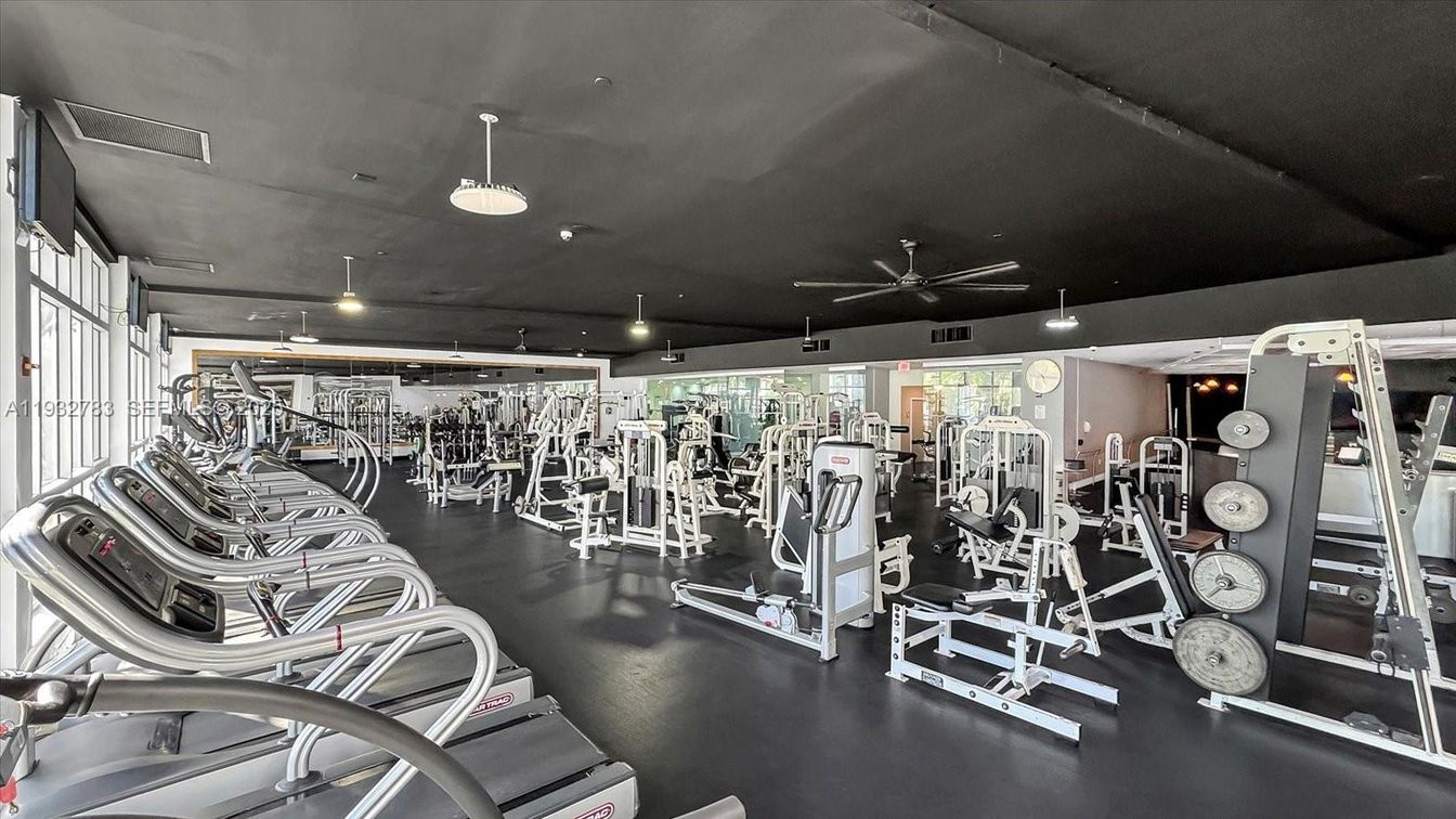 Fitness Equipment, Gym, Interior, Recessed Lighting