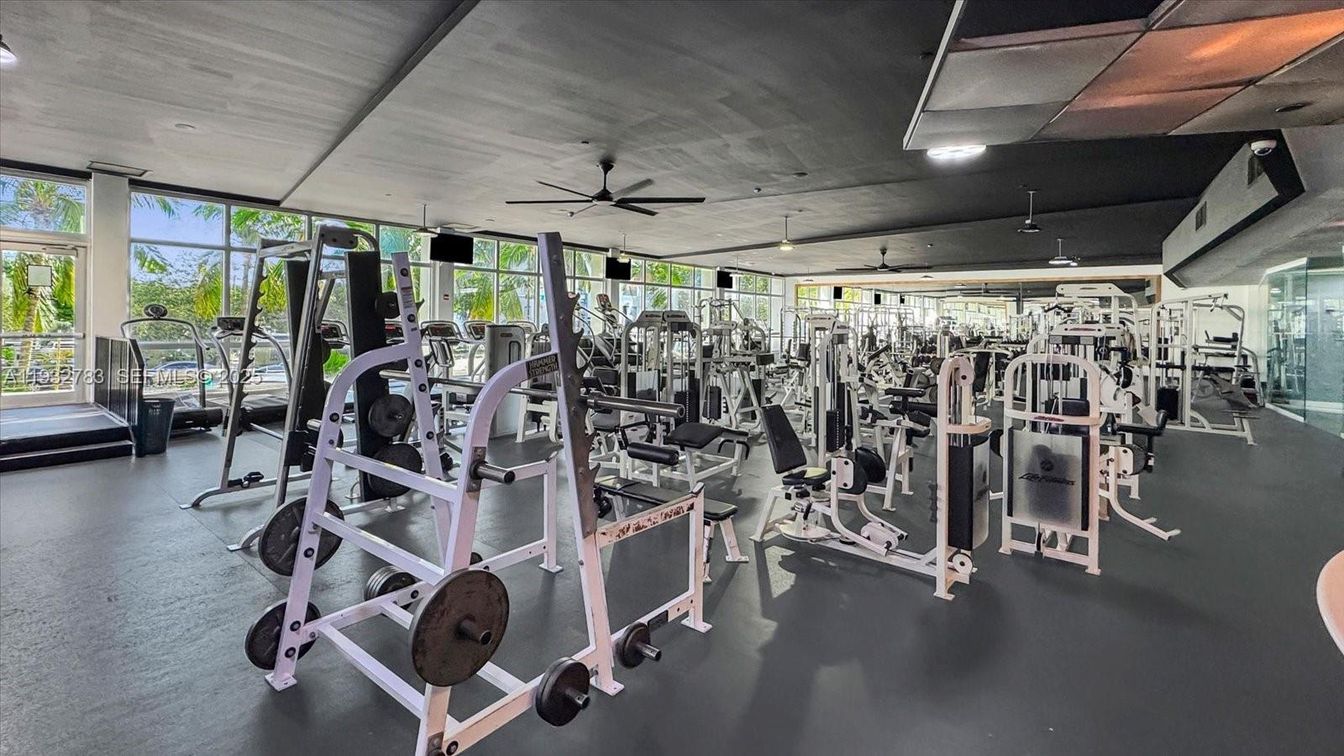 Fitness Equipment, Gym, Interior, Recessed Lighting