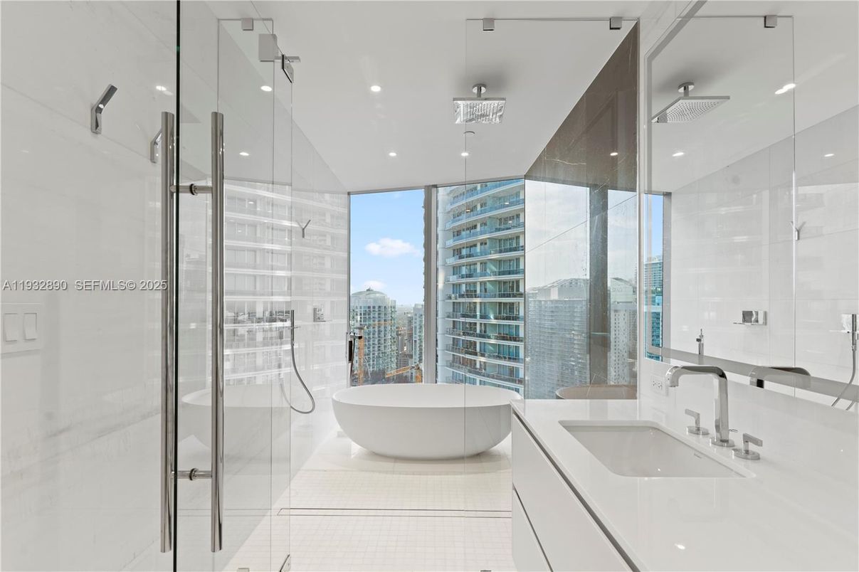 Bathroom, Dual Sink Vanities, Free Standing Baths, Glass Shower, Interior, Recessed Lighting