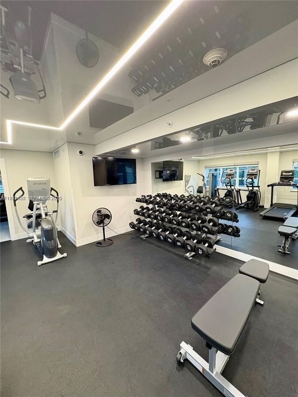 Fitness Equipment, Gym, Interior, Recessed Lighting