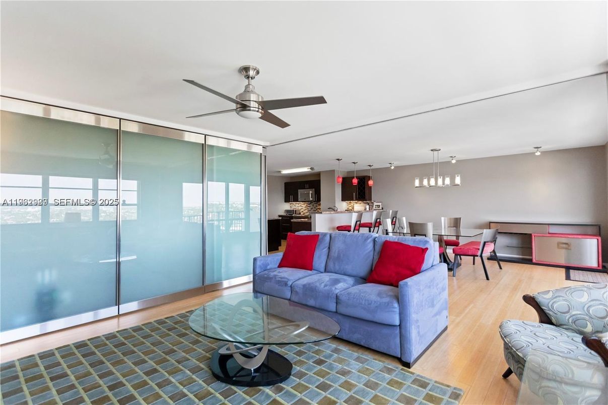 Dining room, Interior, Kitchen, Living room, Pendant Lights, Wood Texture Flooring