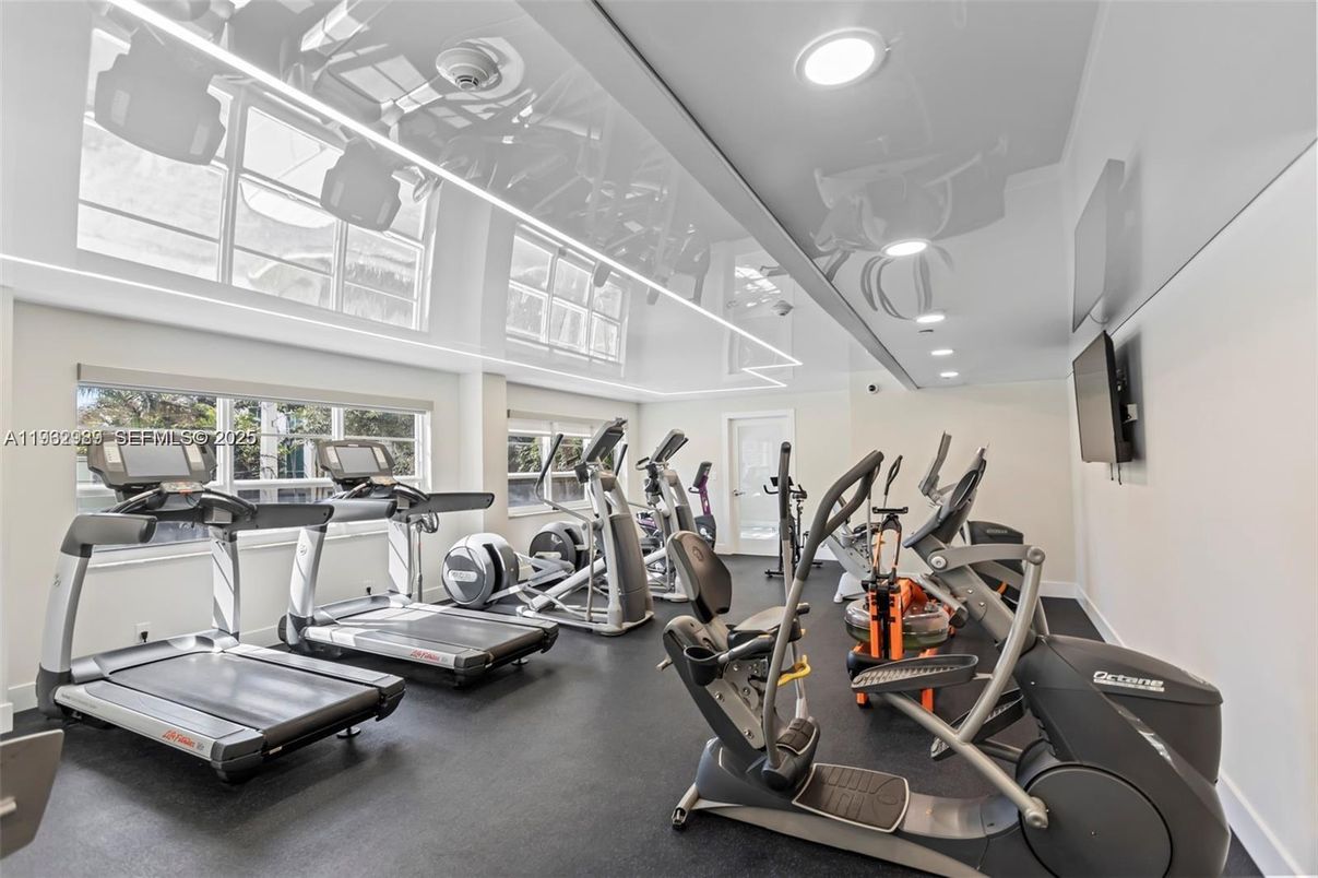 Fitness Equipment, Gym, Interior, Recessed Lighting
