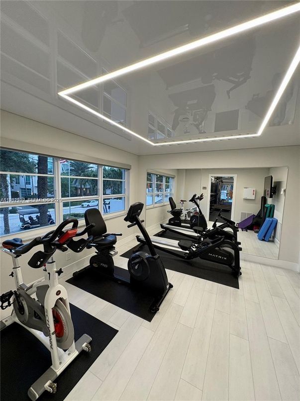 Fitness Equipment, Interior, Wood Texture Flooring