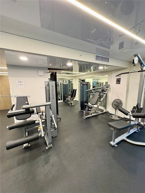 Fitness Equipment, Gym, Interior, Recessed Lighting