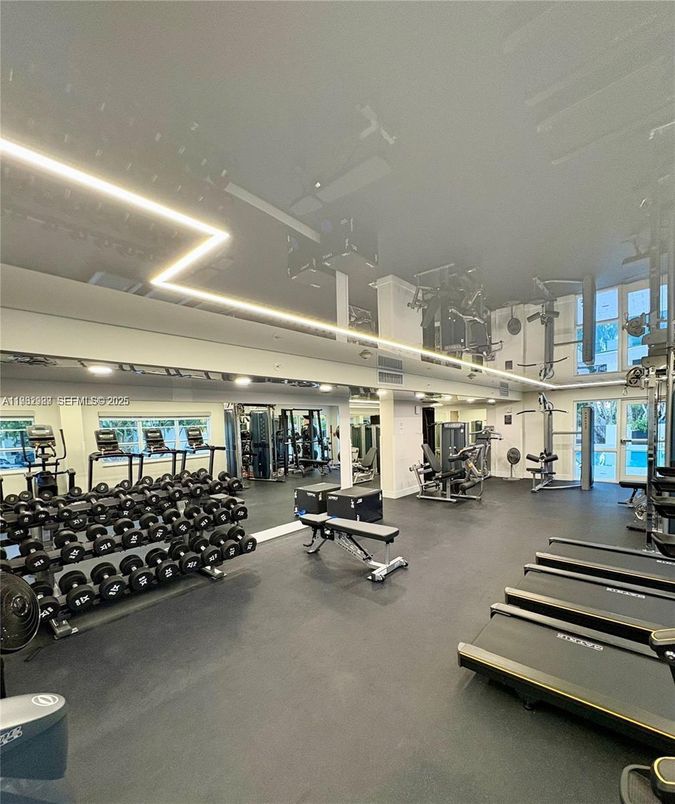 Fitness Equipment, Gym, Interior, Recessed Lighting