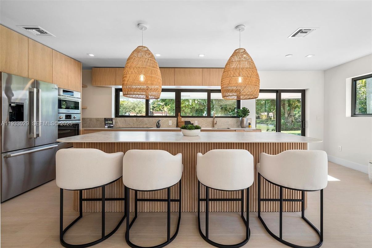 Interior, Kitchen, Pendant Lights, Recessed Lighting, Stainless Steel Appliances