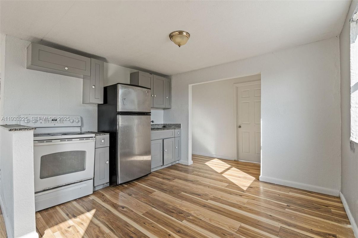 Interior, Kitchen, Stainless Steel Appliances, Wood Texture Flooring