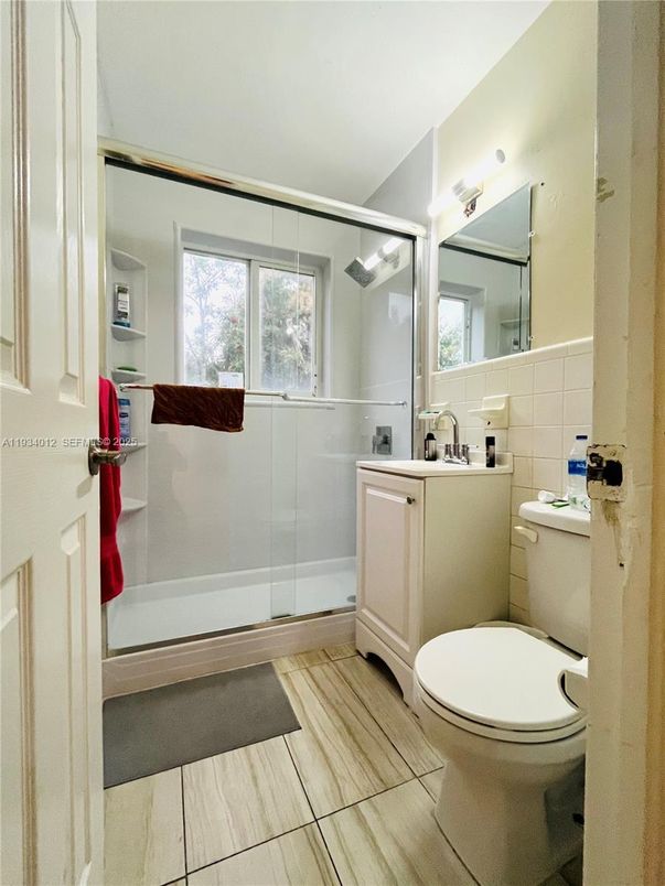 Bathroom, Glass Shower, Interior, Wood Texture Flooring