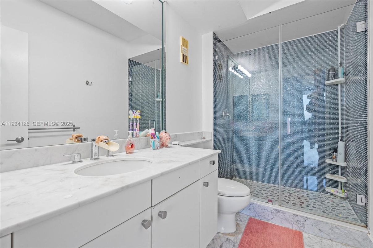 Bathroom, Glass Shower, Interior, Marble