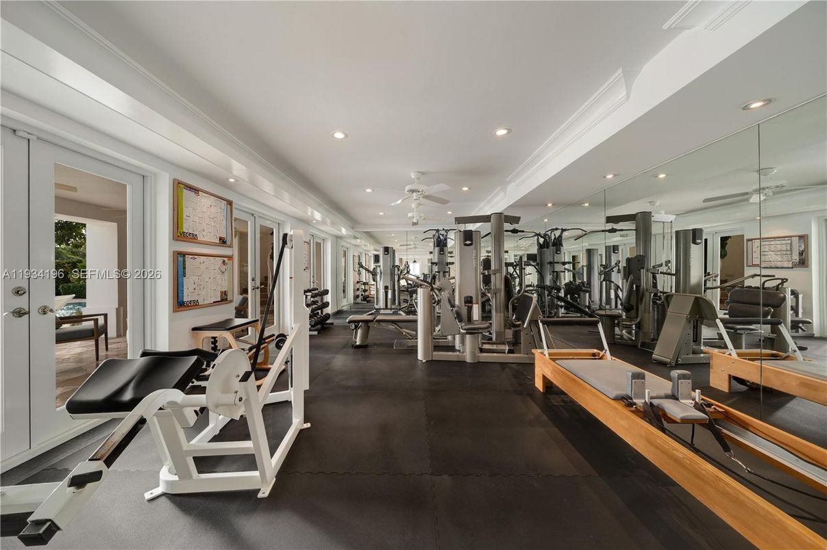 Fitness Equipment, Gym, Interior, Recessed Lighting