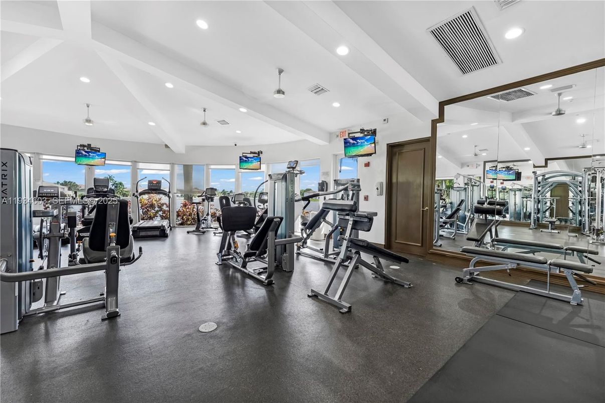 Fitness Equipment, Gym, Interior, Recessed Lighting