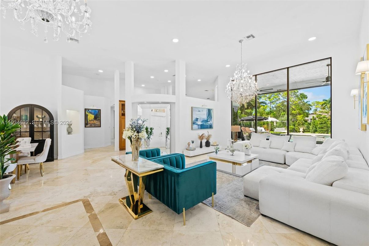 Chandelier, Interior, Living room, Recessed Lighting