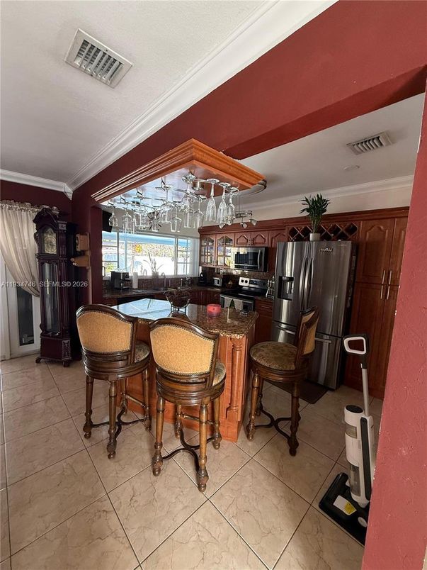 Interior, Kitchen, Marble, Stainless Steel Appliances