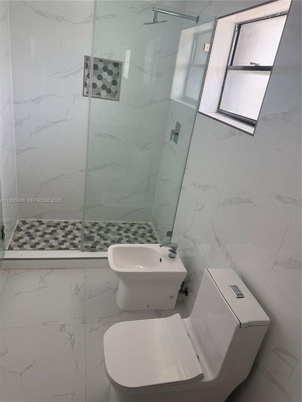 Bathroom, Glass Shower, Interior, Marble Walls