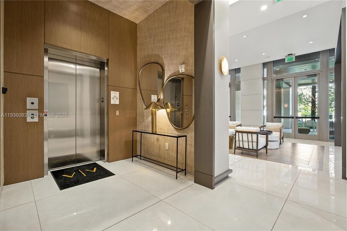 Elevator, Interior, Recessed Lighting, Wooden Walls