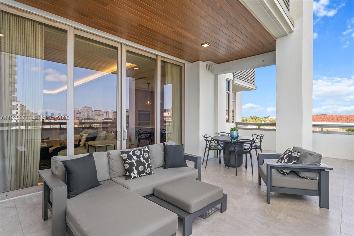 Dining room, Exterior, Interior, Living room, Recessed Lighting, Wooden Ceilings