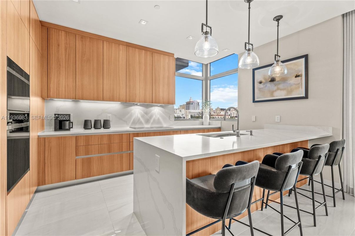 Interior, Kitchen, Pendant Lights, Recessed Lighting, Stainless Steel Appliances