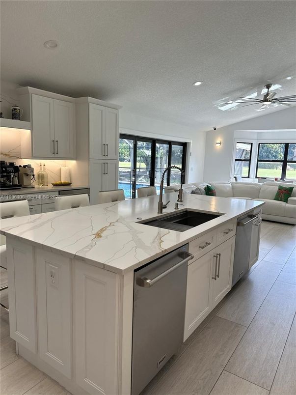 Interior, Kitchen, Living room, Recessed Lighting, Stainless Steel Appliances